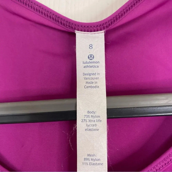 LULULEMON Making Moves Tank Top Size 8 Regal Plum REGP UPF 50+ Reflective - Picture 7 of 9